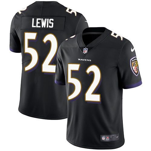 Men Baltimore Ravens 52 Ray Lewis Nike Black Retired Player Limited NFL Jersey